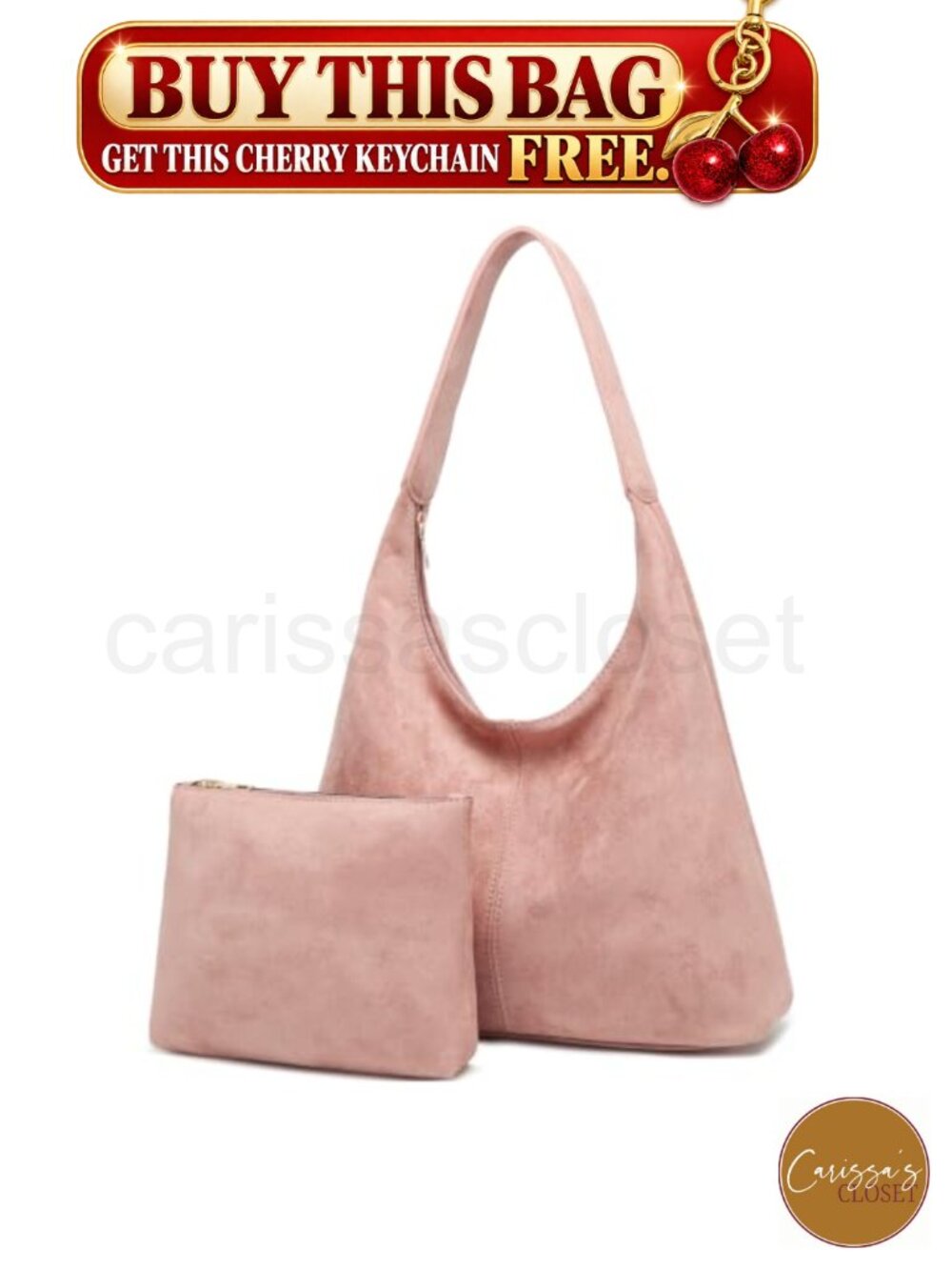 ✨BAIKELI Faux Suede Slouchy Hobo Bag Women 2-in-1 Shoulder Purse
